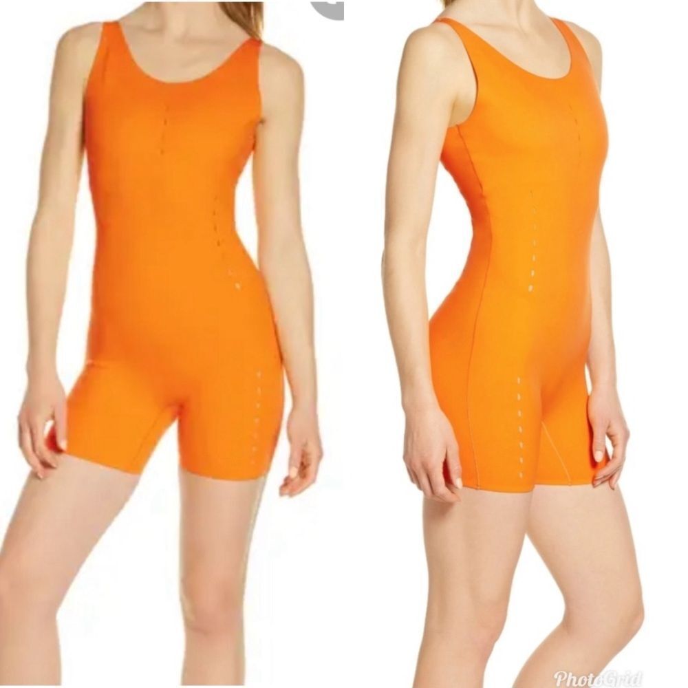 Nike Dri-FIT Yellow Orange Romper Training Bodysuit